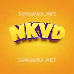 nkvd in Orange Toon style - 3D name wallpaper