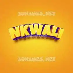 nkwali in Orange Toon style - 3D name wallpaper