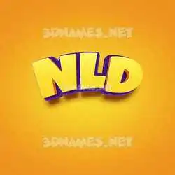nld in Orange Toon style - 3D name wallpaper