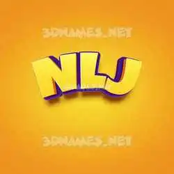 nlj in Orange Toon style - 3D name wallpaper