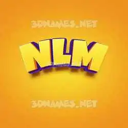 nlm in Orange Toon style - 3D name wallpaper