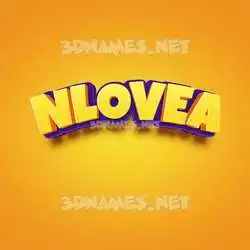 nlovea in Orange Toon style - 3D name wallpaper