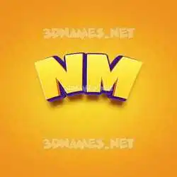 nm in Orange Toon style - 3D name wallpaper