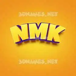 nmk in Orange Toon style - 3D name wallpaper