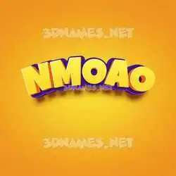 nmoao in Orange Toon style - 3D name wallpaper