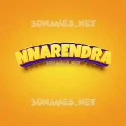 nnarendra in Orange Toon style - 3D name wallpaper