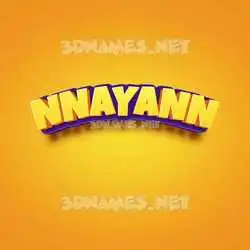 nnayann in Orange Toon style - 3D name wallpaper