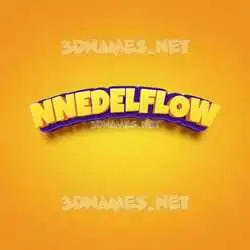 nnedelflow in Orange Toon style - 3D name wallpaper