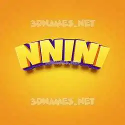 nnini in Orange Toon style - 3D name wallpaper