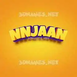 nnjaan in Orange Toon style - 3D name wallpaper