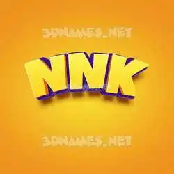 nnk in Orange Toon style - 3D name wallpaper