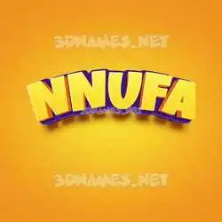 nnufa in Orange Toon style - 3D name wallpaper