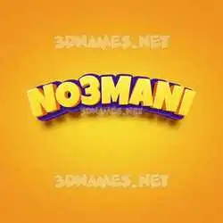 no3mani in Orange Toon style - 3D name wallpaper