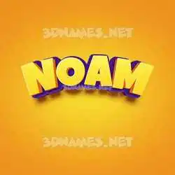 noam in Orange Toon style - 3D name wallpaper