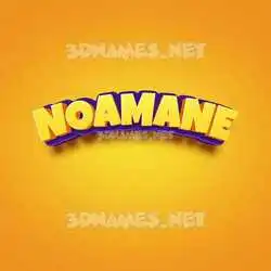 noamane in Orange Toon style - 3D name wallpaper