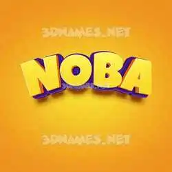 noba in Orange Toon style - 3D name wallpaper