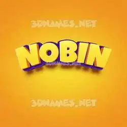 nobin in Orange Toon style - 3D name wallpaper
