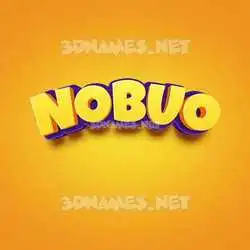 nobuo in Orange Toon style - 3D name wallpaper