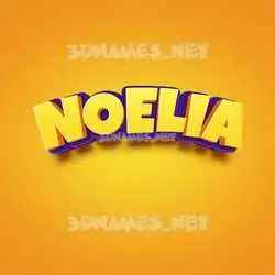 noelia in Orange Toon style - 3D name wallpaper