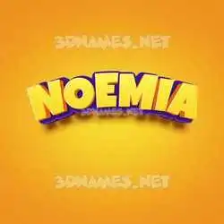 noemia in Orange Toon style - 3D name wallpaper