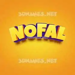 nofal in Orange Toon style - 3D name wallpaper