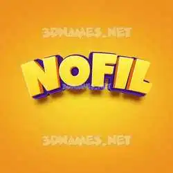 nofil in Orange Toon style - 3D name wallpaper