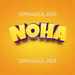 noha in Orange Toon style - 3D name wallpaper