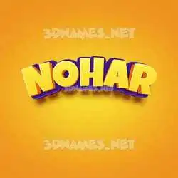 nohar in Orange Toon style - 3D name wallpaper