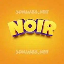noir in Orange Toon style - 3D name wallpaper