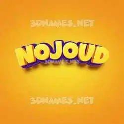 nojoud in Orange Toon style - 3D name wallpaper