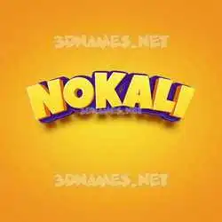 nokali in Orange Toon style - 3D name wallpaper