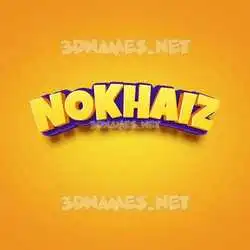 nokhaiz in Orange Toon style - 3D name wallpaper