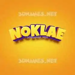 noklae in Orange Toon style - 3D name wallpaper