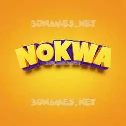 nokwa in Orange Toon style - 3D name wallpaper