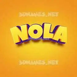 nola in Orange Toon style - 3D name wallpaper