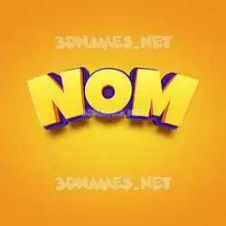 nom in Orange Toon style - 3D name wallpaper