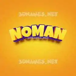 noman in Orange Toon style - 3D name wallpaper