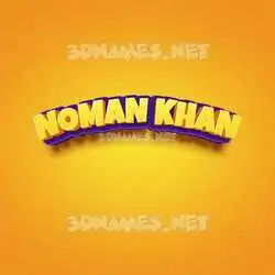 noman khan in Orange Toon style - 3D name wallpaper