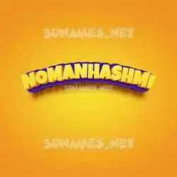 nomanhashmi in Orange Toon style - 3D name wallpaper