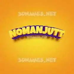 nomanjutt in Orange Toon style - 3D name wallpaper