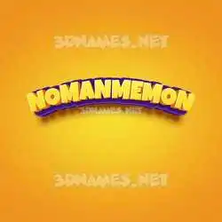 nomanmemon in Orange Toon style - 3D name wallpaper