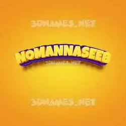 nomannaseeb in Orange Toon style - 3D name wallpaper
