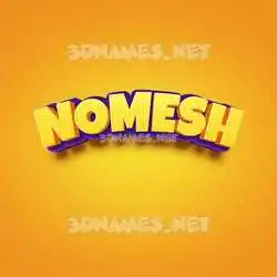 nomesh in Orange Toon style - 3D name wallpaper