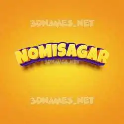 nomisagar in Orange Toon style - 3D name wallpaper