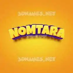 nomtara in Orange Toon style - 3D name wallpaper