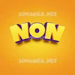 non in Orange Toon style - 3D name wallpaper