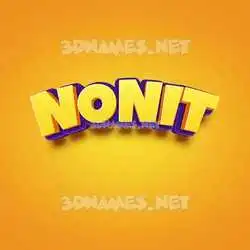 nonit in Orange Toon style - 3D name wallpaper