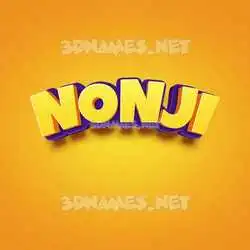 nonji in Orange Toon style - 3D name wallpaper