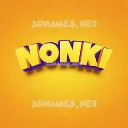 nonki in Orange Toon style - 3D name wallpaper