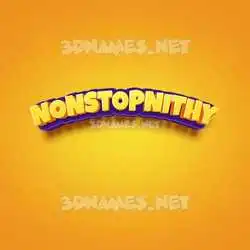 nonstopnithy in Orange Toon style - 3D name wallpaper